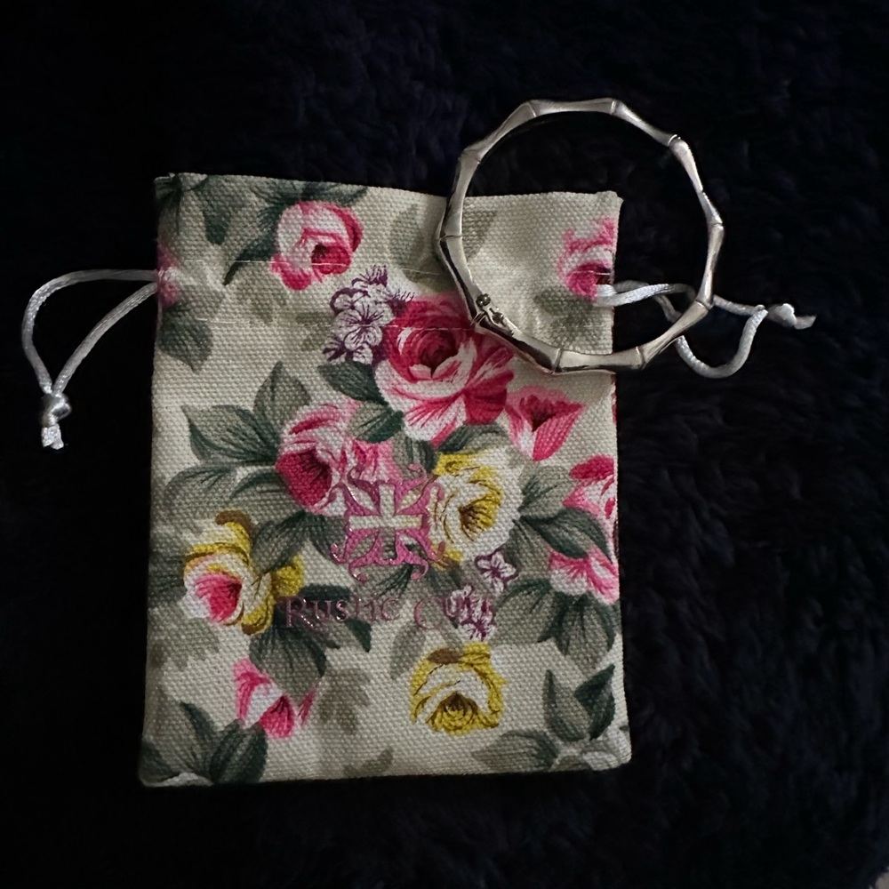 Beautiful Rustic Cuff bracelet with pretty storage bag!